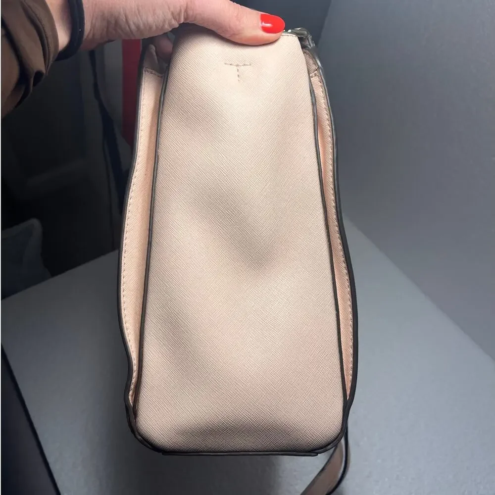 Tory Burch Soft Pink Large Robinson Crossbody Double Zip Satchel Bag